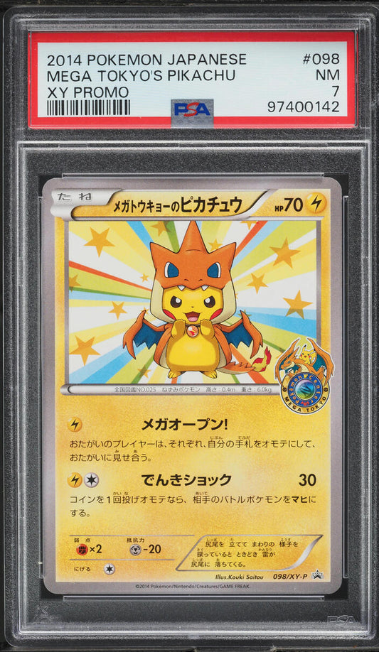 2014 POKEMON JAPANESE XY PROMO MEGA TOKYO'S PIKACHU #98 PSA 7 NRMT