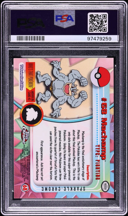 2000 TOPPS CHROME POKEMON SERIES 1 SPARKLE MACHAMP #68 PSA 10 GEM MINT