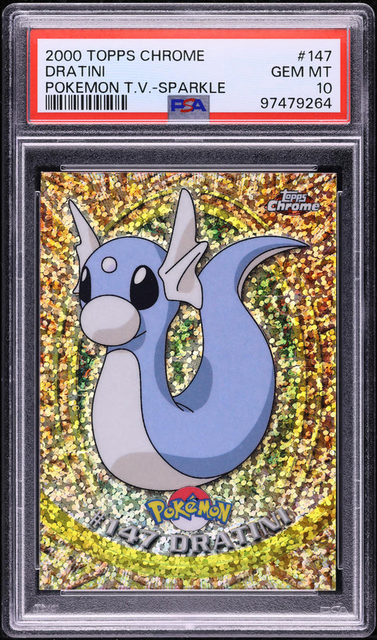 2000 TOPPS CHROME POKEMON SERIES 2 SPARKLE DRATINI #147 PSA 10 GEM MINT