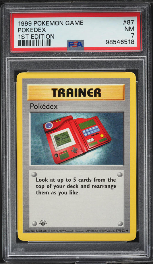 1999 POKEMON BASE SET SHADOWLESS 1ST EDITION POKEDEX #87 PSA 7 NRMT