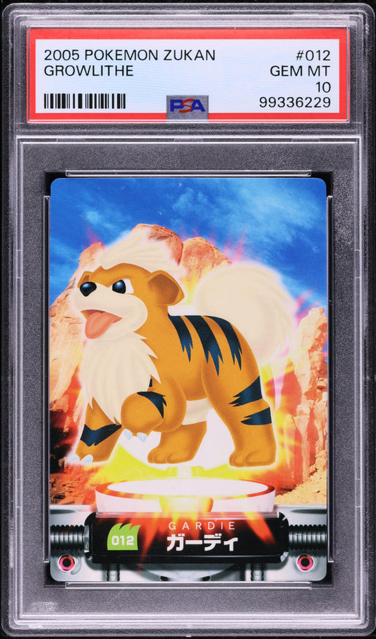 2005 POKEMON JAPANESE ZUKAN ADVANCED GENERATION GROWLITHE #12 PSA 10 GEM MINT