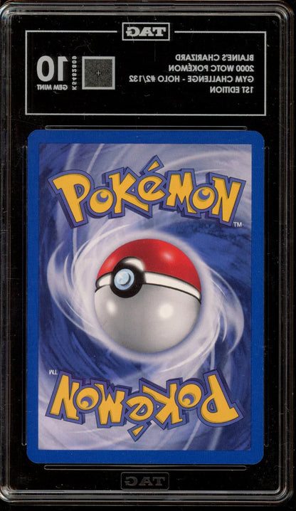 2000 POKEMON GYM CHALLENGE 1ST EDITION HOLO BLAINE'S CHARIZARD #2 TAG 10