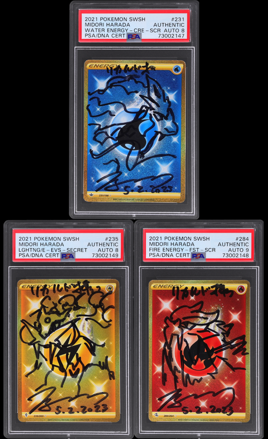 2021 POKEMON SWSH ENERGY SUICUNE RAIKOU ENTEI HARADA AUTO PSA AUTHENTIC