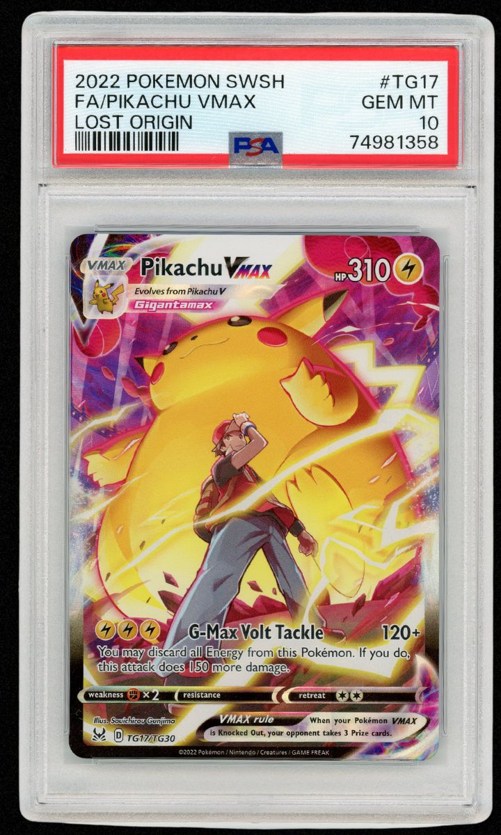 2022 Pokemon SWSH FA Pikachu VMAX Lost Origin TG17 PSA 10 #3625