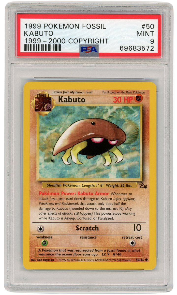 1999-2000 Fossil Kabuto 50/62 PSA 9 (#1302)
