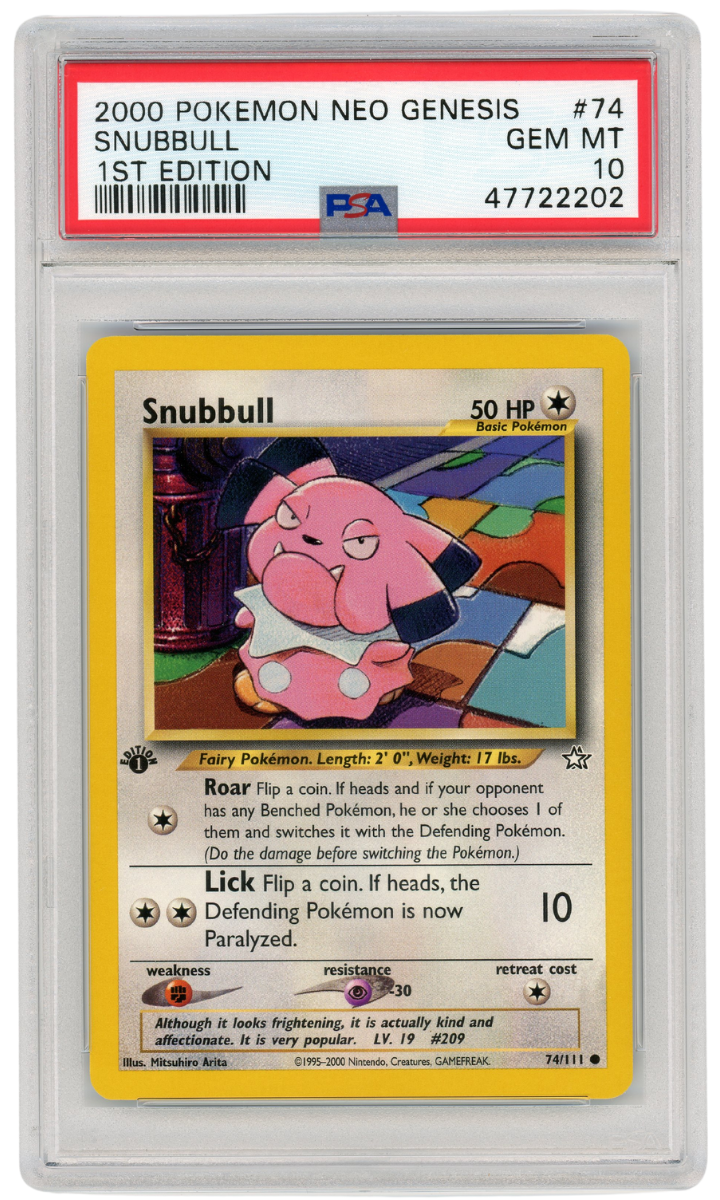 Snubbull Neo Genesis 1st Edition 74/111 Pokemon 2000 PSA 10 (#1113)