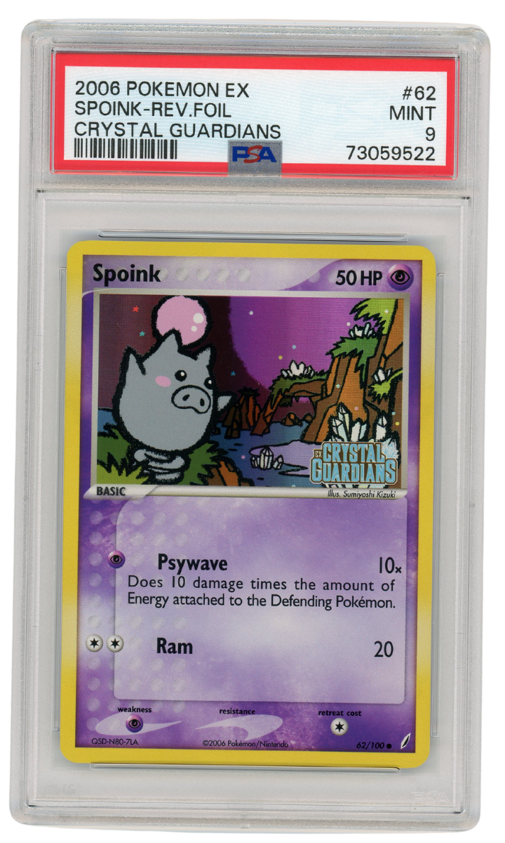 PSA 9 Spoink EX Crystal Guardians Reverse Foil #62 Pokemon 2006 (#1357)