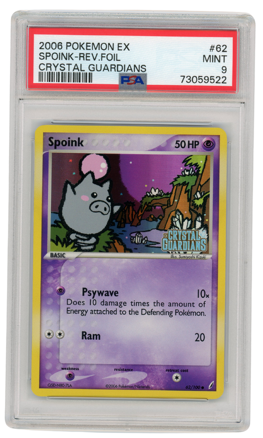 PSA 9 Spoink EX Crystal Guardians Reverse Foil #62 Pokemon 2006 (#1357)