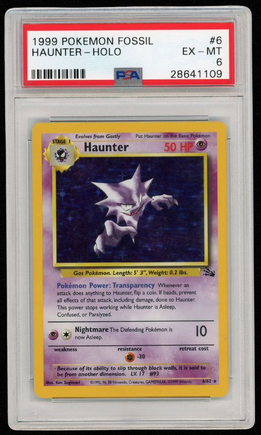 1999 Pokemon Fossil Haunter Holo #6 PSA 6 #1425