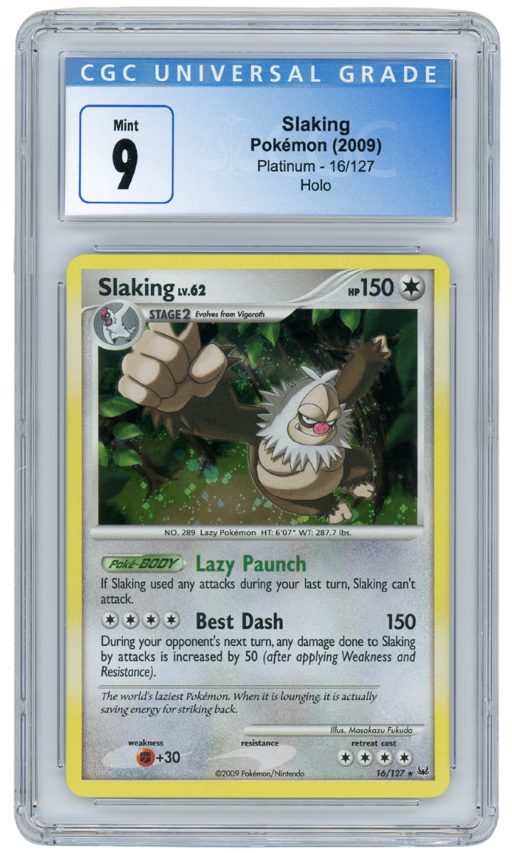 Slaking Platinum Holo 16/127 2009 Pokemon CGC 9 (#1206)