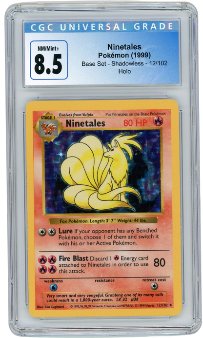 Shadowless Ninetales Holo 12/102 Base Set 1999 Pokemon CGC 8.5 (#1141)