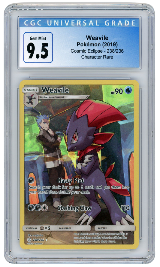 Weavile Cosmic Eclipse Character Rare 238/236 Pokemon 2019 CGC 9.5 (#1120)