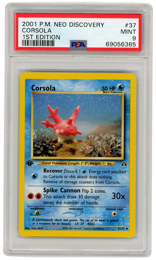 Corsola Neo Discovery 1st Edition 37/75 2001 Pokemon PSA 9 (#1219)