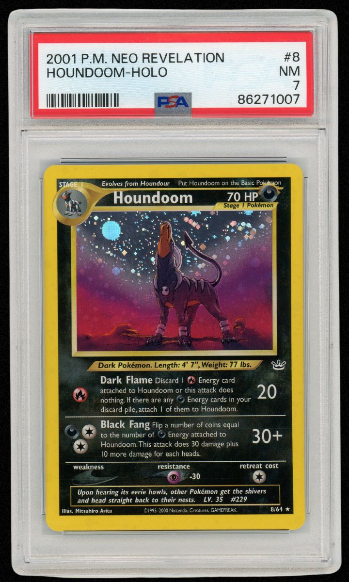 2001 Pokemon Neo Revelation Houndoom Holo #8 PSA 7 #1427