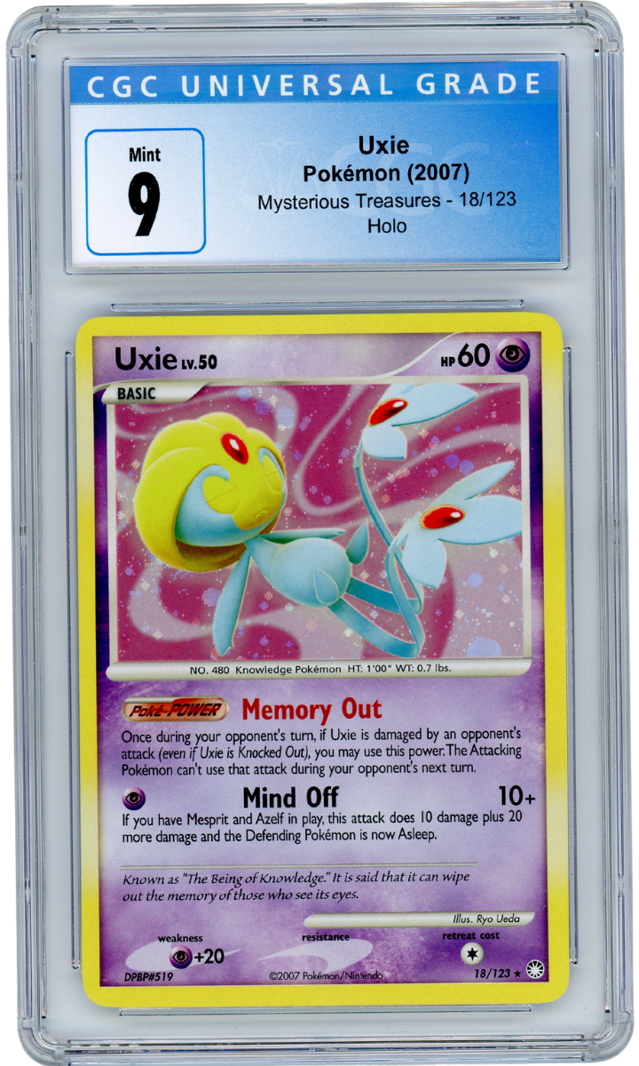 Uxie Mysterious Treasures 18/123 Holo 2007 Pokemon CGC 9 (#1036)