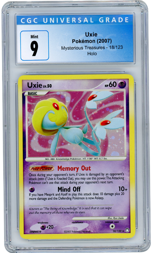 Uxie Mysterious Treasures 18/123 Holo 2007 Pokemon CGC 9 (#1036)