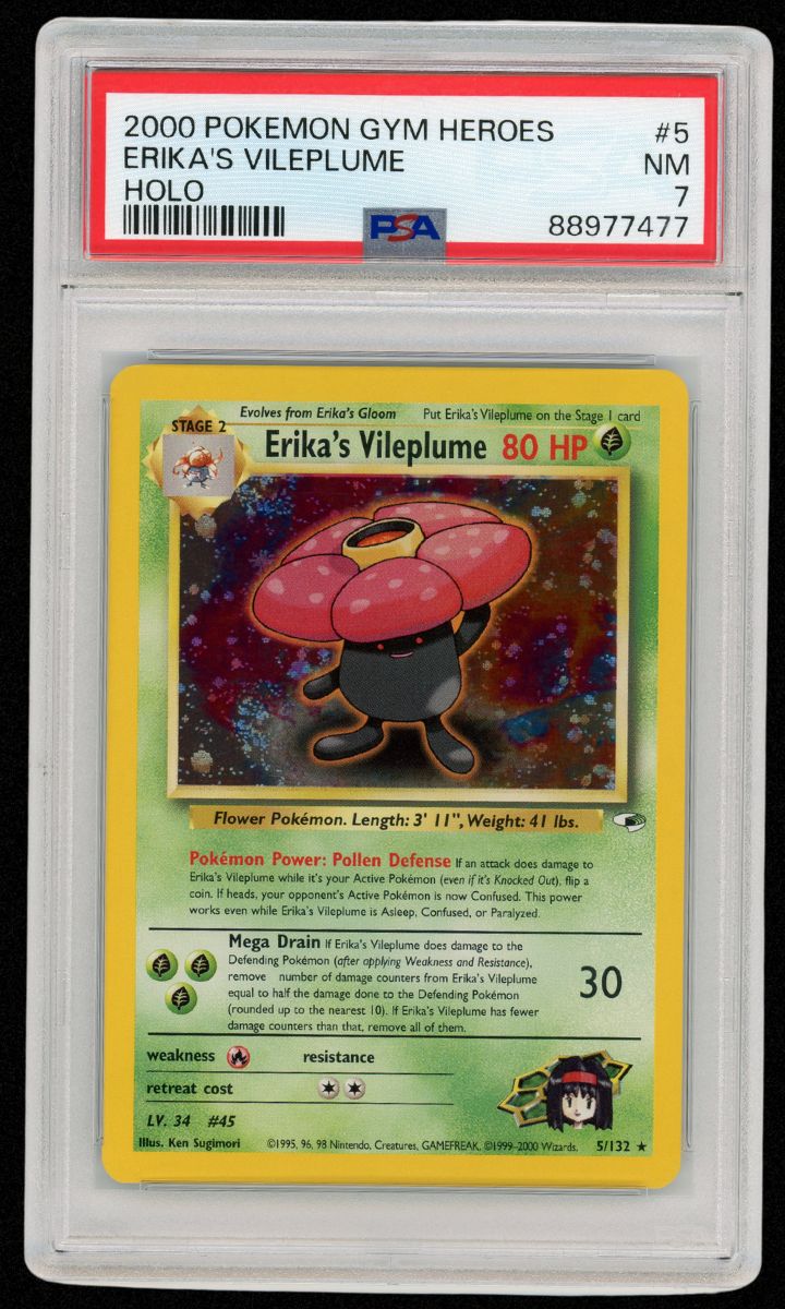 2000 Pokemon Gym Heroes Erika's Vileplume Holo #5 PSA 7 #1428