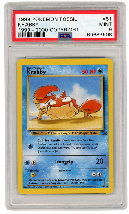 1999-2000 Fossil Krabby 51/62 PSA 9 (#1310)