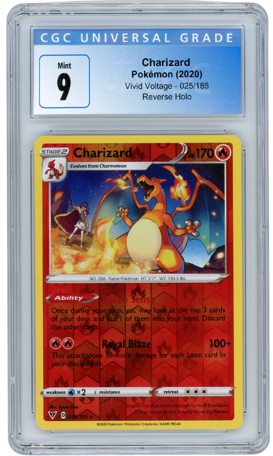 Charizard Vivid Voltage 025/185 Reverse Holo 2020 Pokemon CGC 9 (#1038)