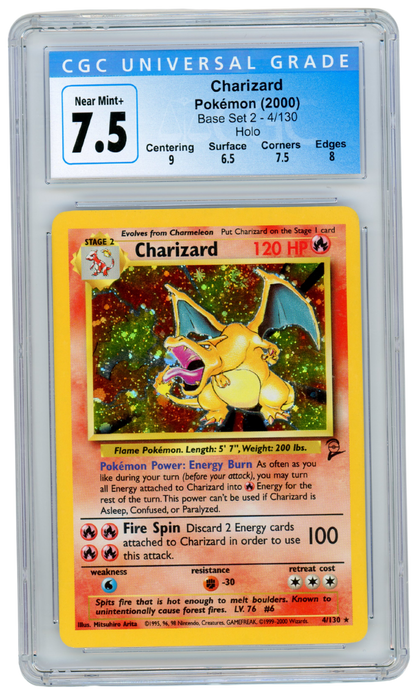 Charizard Base Set 2 Holo 4/130 2000 CGC 7.5 (#9008)