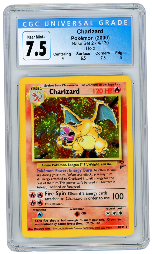 Charizard Base Set 2 Holo 4/130 2000 CGC 7.5 (#9008)