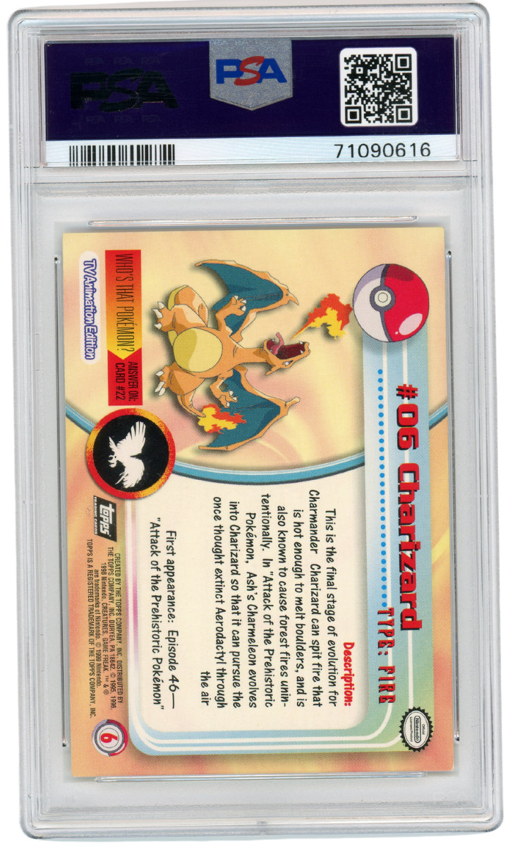 PSA 7 TOPPS Charizard T.V. Foil #6 1999 Pokemon (#1392)