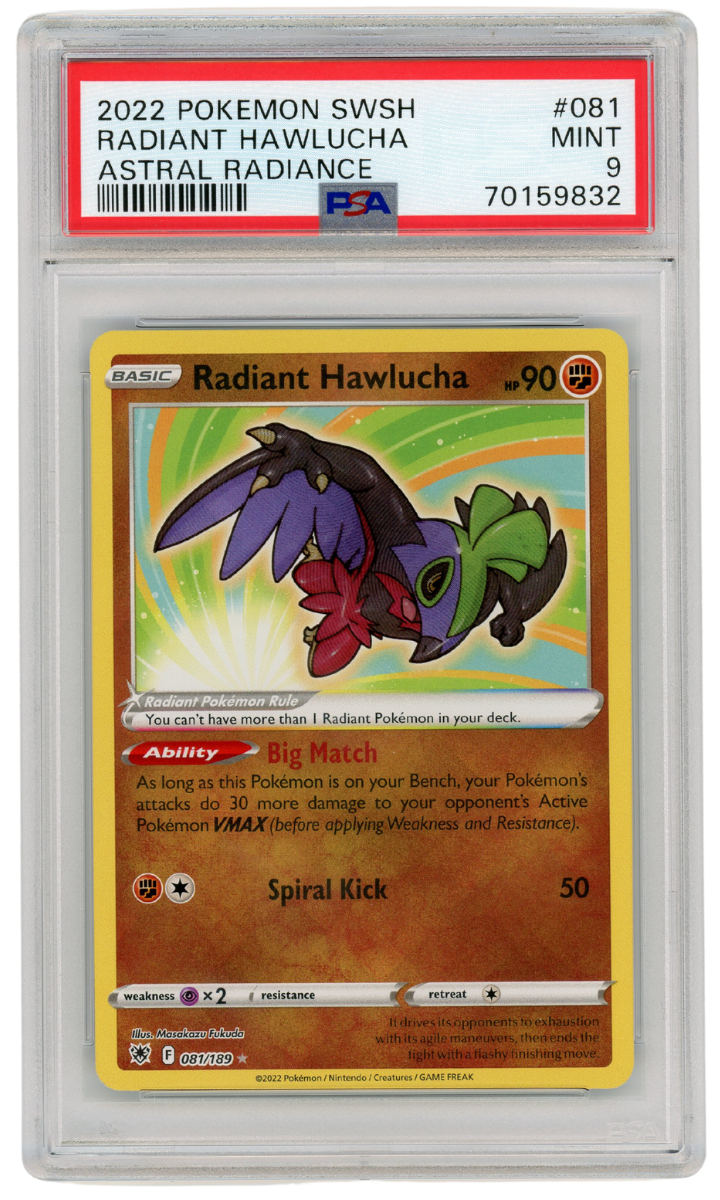 PSA 9 Radiant Hawlucha Astral Radiance SWSH #081 2022 Pokemon (#1396)
