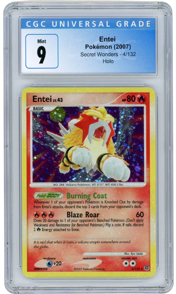 Entei Secret Wonders 4/132 Holo 2007 Pokemon CGC 9 (#1042)