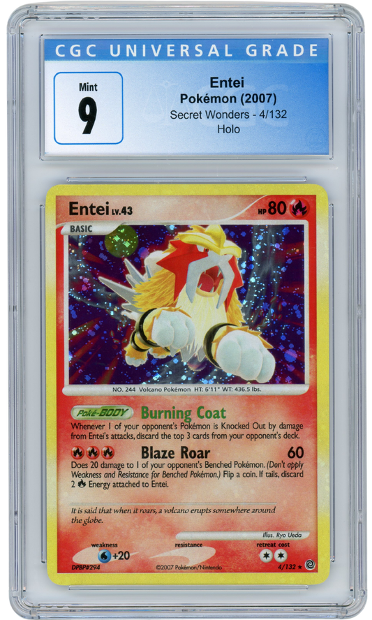 Entei Secret Wonders 4/132 Holo 2007 Pokemon CGC 9 (#1042)