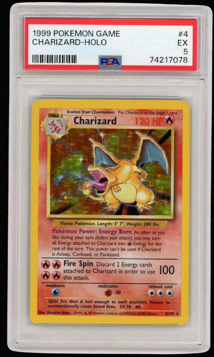 1999 Pokemon Charizard Holo Base Set Unlimited #4 PSA 5 #1431