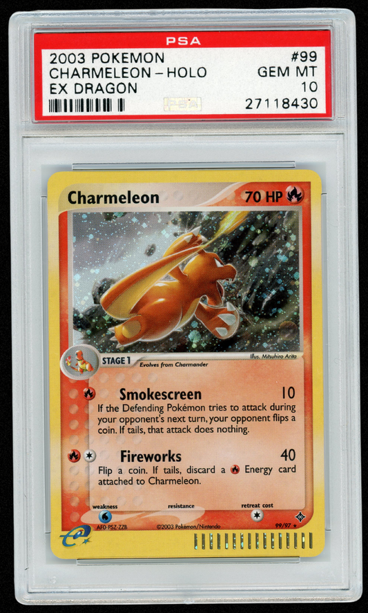 2003 Pokemon Charmeleon Holo EX Dragon #99 PSA 10 #3637