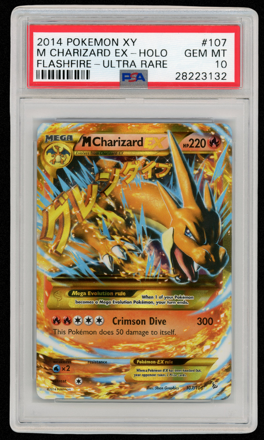 2014 Pokemon XY M Charizard EX Holo Flashfire Ultra Rare #107 PSA 10 #3638