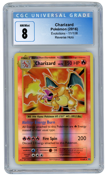 Charizard Evolutions Reverse Holo 11/108 2016 Pokemon CGC 8 (#3059)