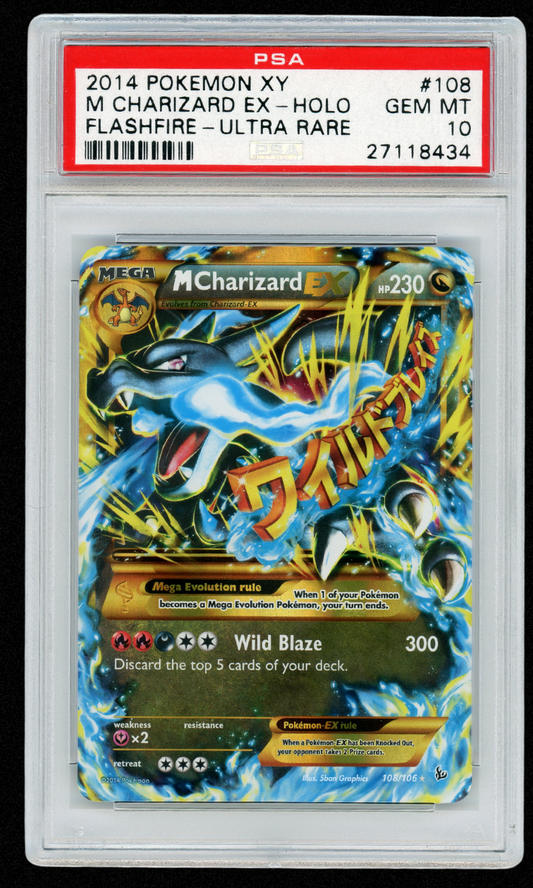 2014 Pokemon XY M Charizard EX Holo Flashfire Ultra Rare #108 PSA 10 #3639