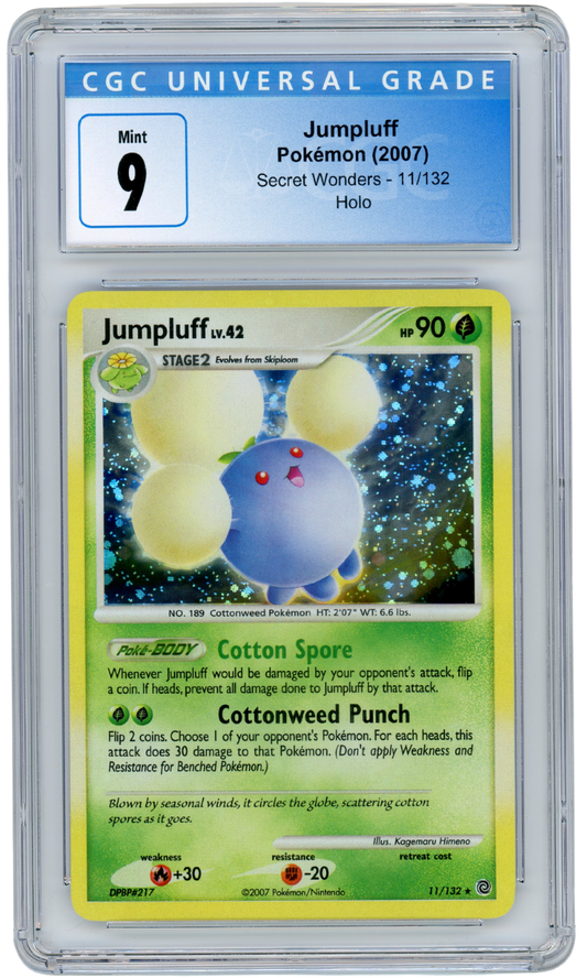 Jumpluff Secret Wonders Holo 11/132 2007 Pokemon CGC 9 (#1053)