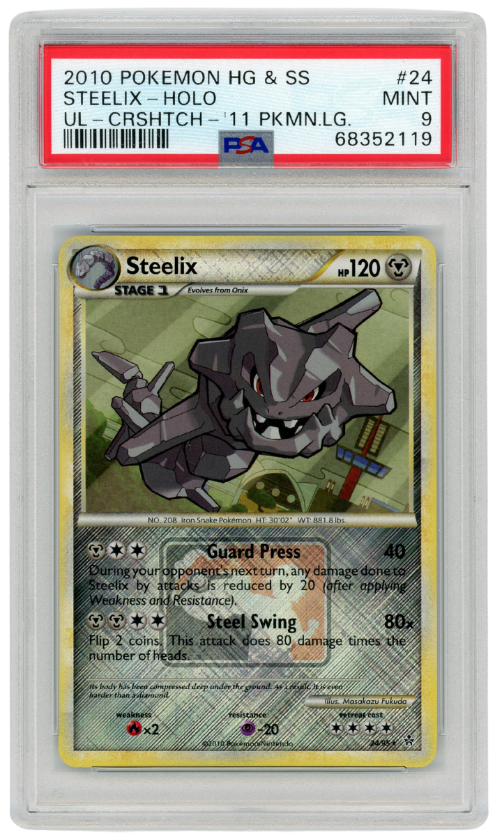 PSA 9 Steelix Holo HGSS #24 League 2010 Pokemon (#1419)