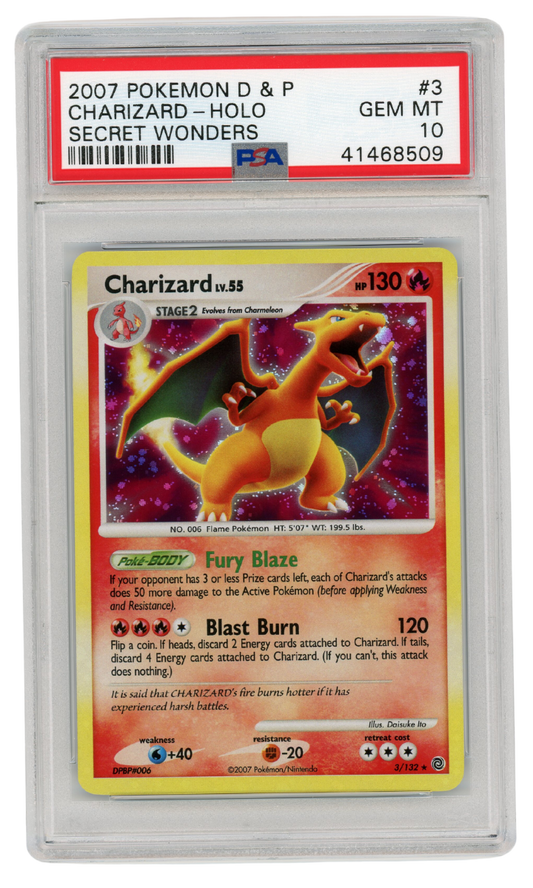 Charizard Secret Winders D&P Holo #3 2007 Pokemon PSA 10