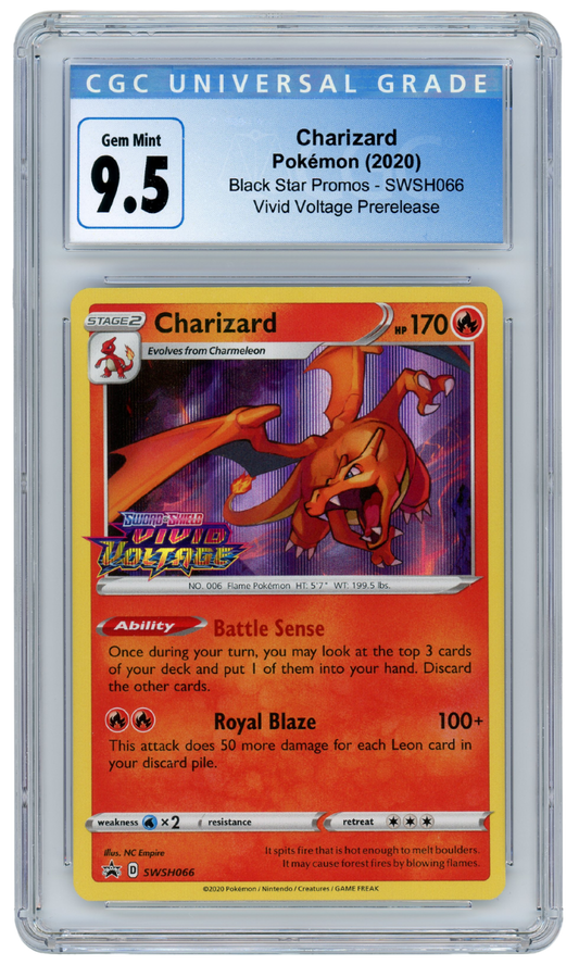 Prerelease Charizard Vivid Voltage SWSH066 Black Star Promo 2020 Pokemon CGC 9.5 (#3057)