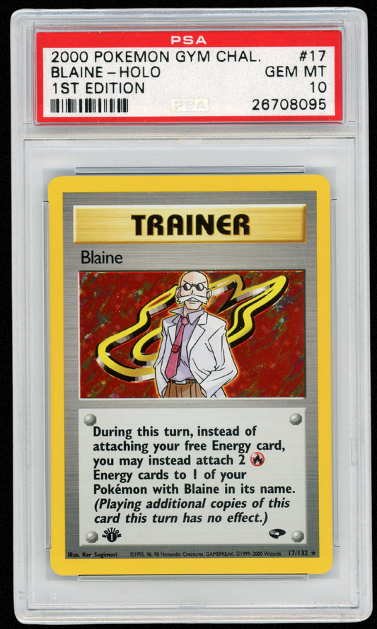 2000 Pokemon Gym Challenge Blaine Holo 1st Edition #17 PSA 10 #3641