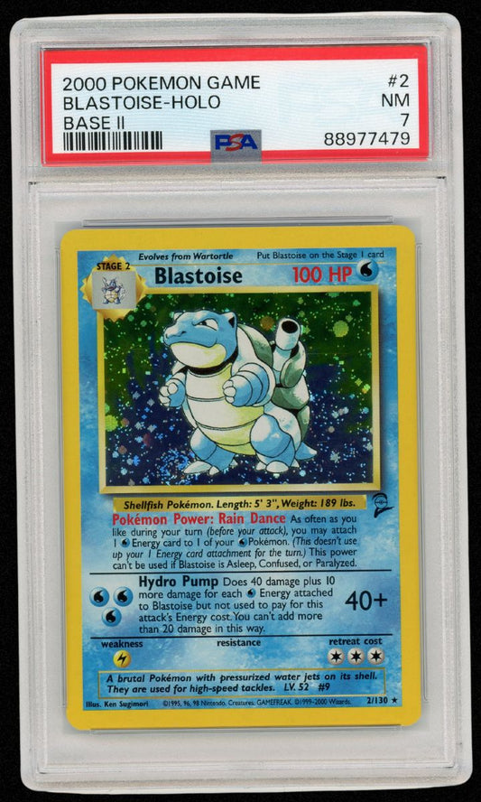 2000 Pokemon Blastoise Holo Base Set 2 #2 PSA 7 #1436