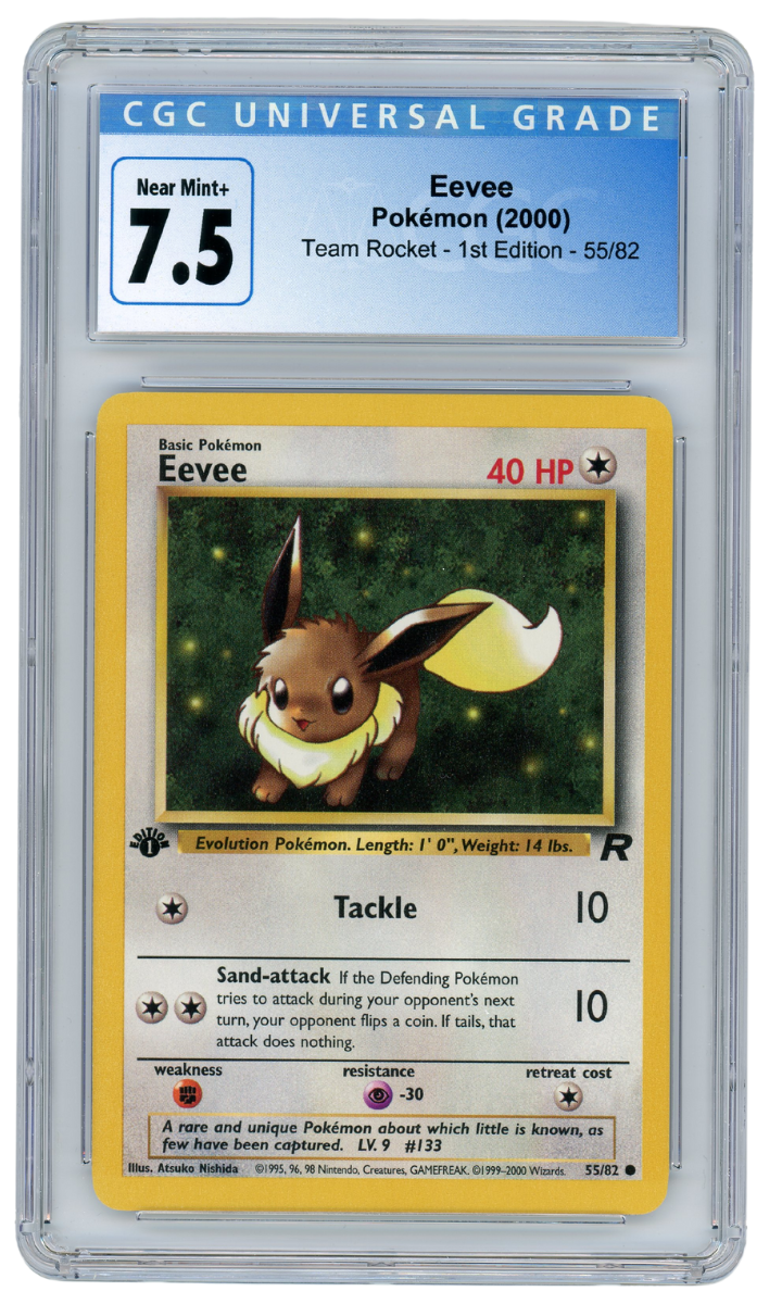 Eevee Team Rocket 1st Edition 55/82 2000 Pokemon CGC 7.5 (#3134)