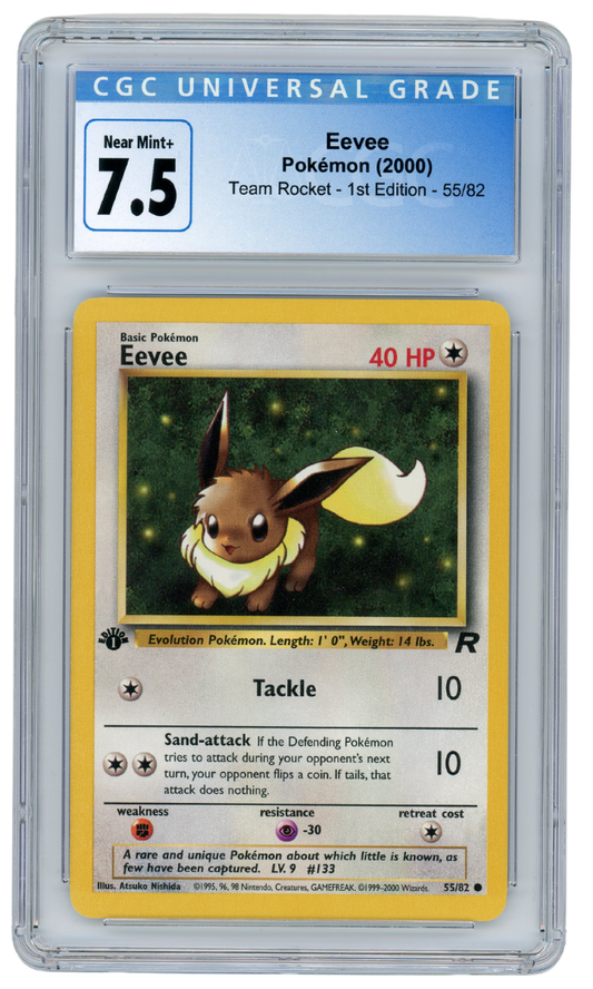 Eevee Team Rocket 1st Edition 55/82 2000 Pokemon CGC 7.5 (#3134)