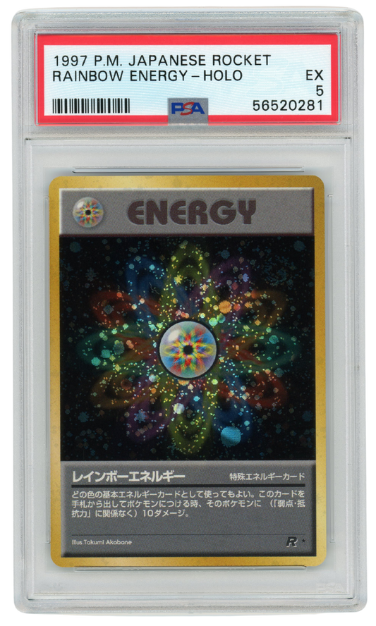 PSA 5 Japanese Rainbow Energy Team Rocket Holo 1997 Pokemon (#1345)