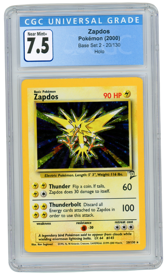 Zapdos Base Set 2 Holo 20/130 2000 CGC 7.5 (#9011)