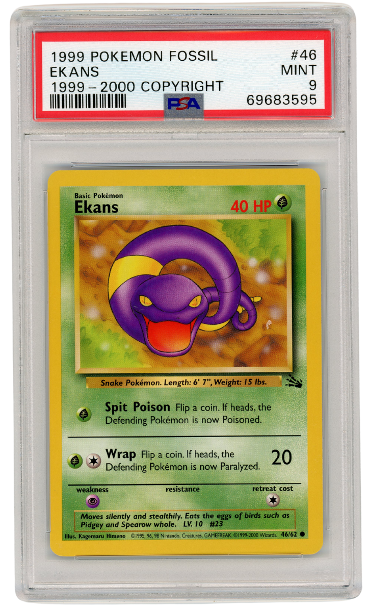 1999-2000 Fossil Ekans 46/62 PSA 9 (#1305)