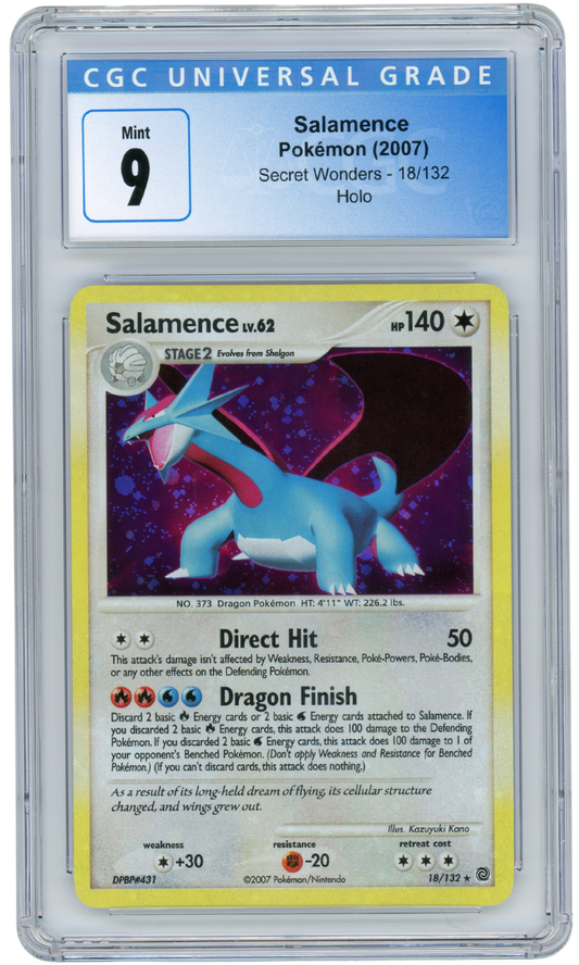 Salamence Secret Wonders Holo 18/132 2007 Pokemon CGC 9 (#1054)