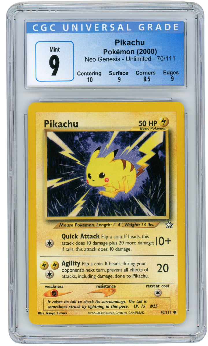 Pikachu Neo Genesis 70/111 Pokemon 2000 CGC 9 (#1088)