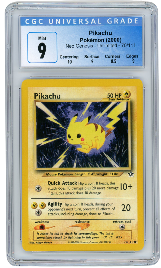 Pikachu Neo Genesis 70/111 Pokemon 2000 CGC 9 (#1088)