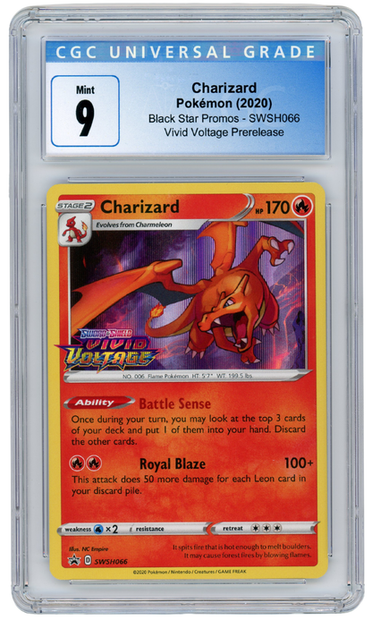 Prerelease Charizard Vivid Voltage SWSH066 Black Star Promo 2020 Pokemon CGC 9 (#3058)