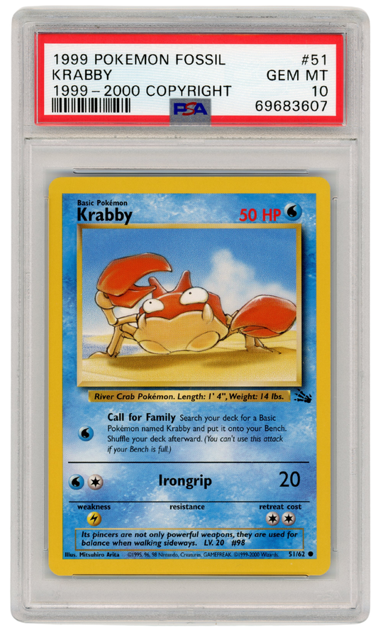 1999-2000 Fossil Krabby 51/62 PSA 10 (#1322)